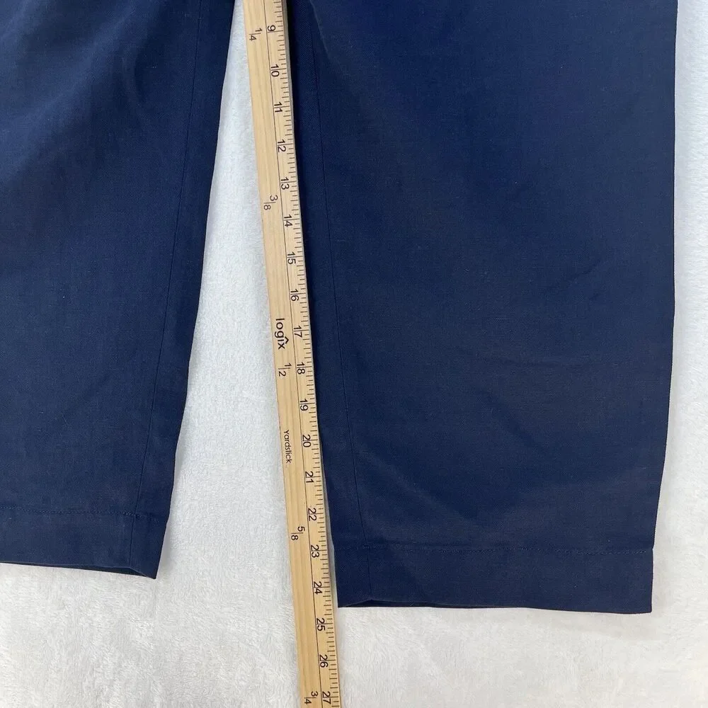 Banana Republic‎ Pull On Linen Blend Crop Pants Women’s Sz XL Navy NEW